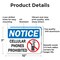 Signmission Cellular Phones Prohibited with Graphic, 10 in W x Rectangle, Aluminum OS-2PACK-NS-A-710-L-19527 - alternate 5
